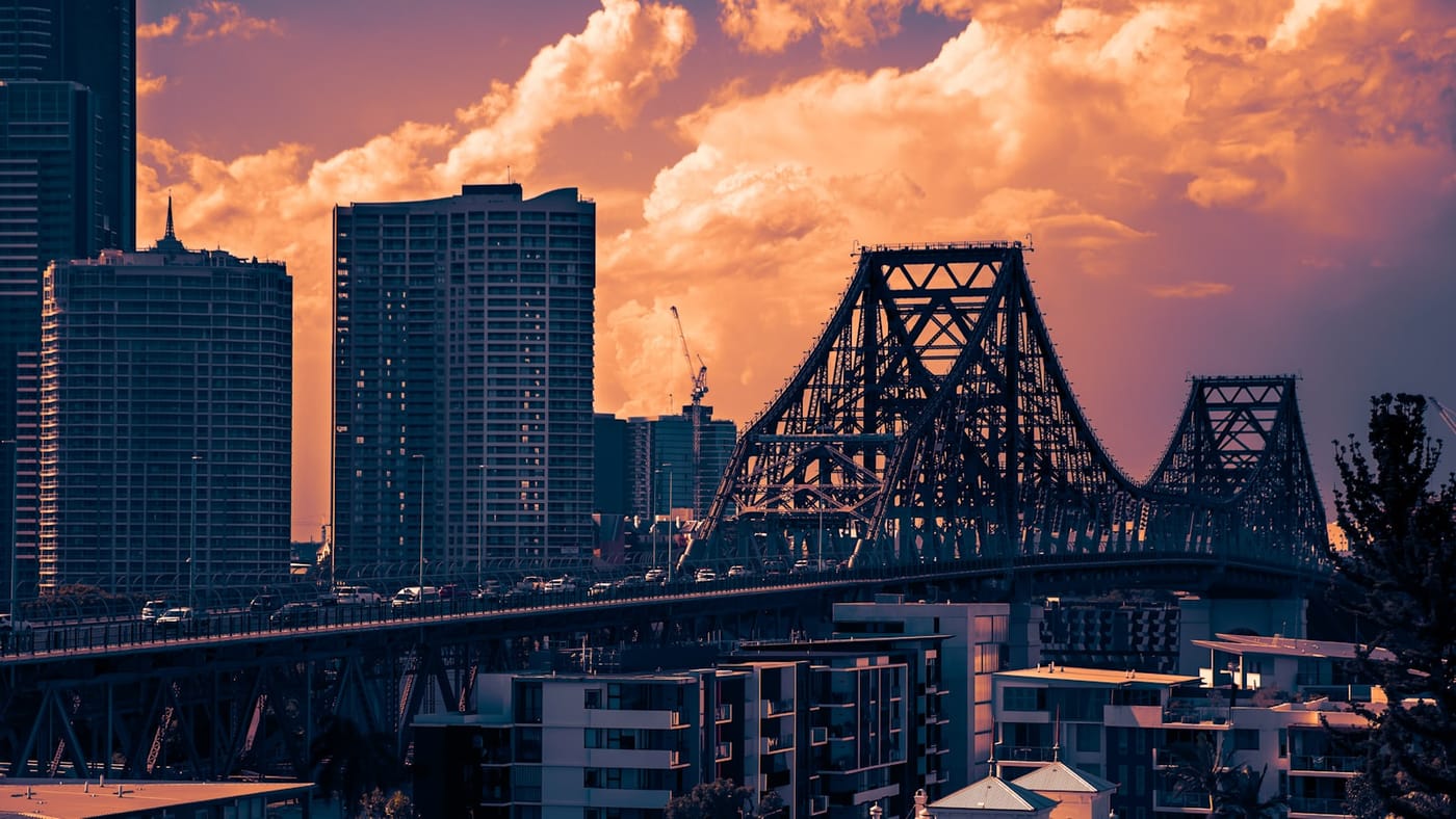Brisbane Story Bridge at sunset, Queensland